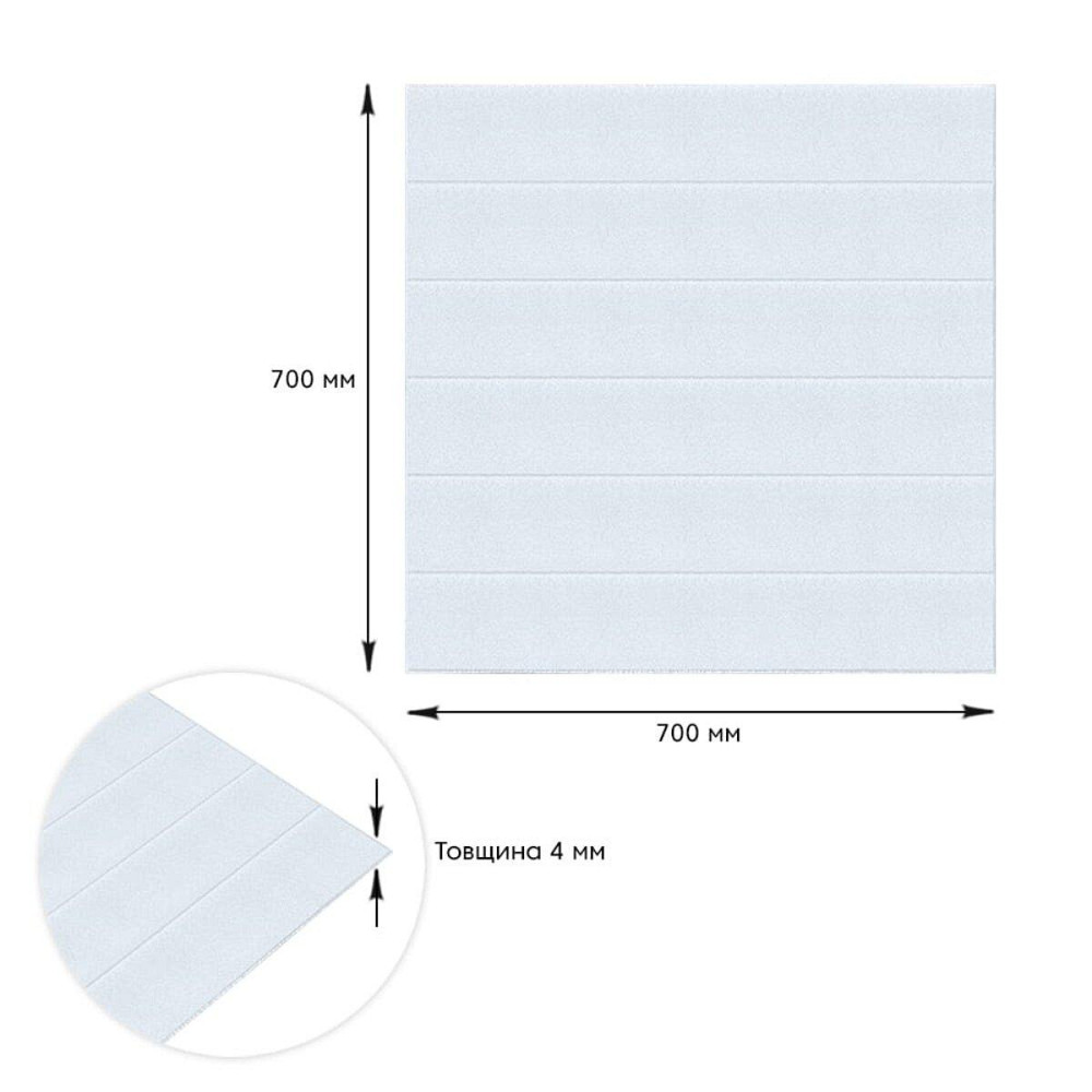 Панель стінова 3D 700х700х4мм Біла вагонка SW-00001964 Київ - фото 3