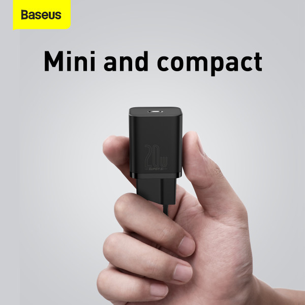 Мережевий зарядний пристрій Baseus Super Si Quick Charger 1C 20W EU Black Київ - фото 8