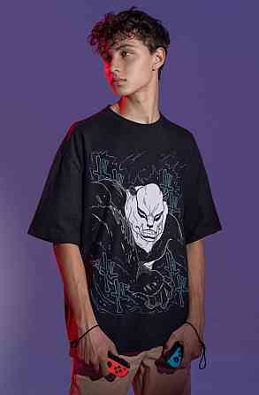 Футболка аниме Магическая битва оверсайз (S/M/L) Черний AnimeJ0904 Днепр