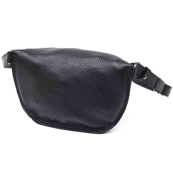 Шкіряна жіноча бананка Shvigel 16373 Чорний Київ