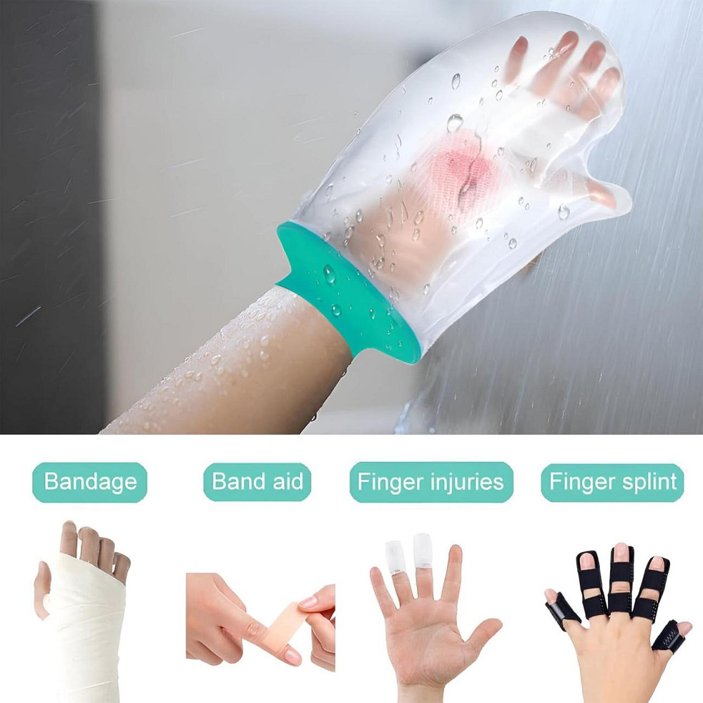 Перчатка для душа Tianher SG01 прозрачная силикон-ПВХ водонепроницаемая защита пальцев и гипса многоразовая Киев - изображение 3