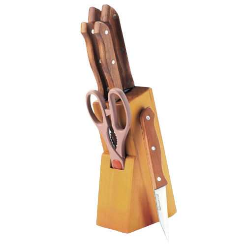 Набір ножів Rainbow 6 предметів на підставці кольорові ручки MR-1401 Maestro Житомир - изображение 3