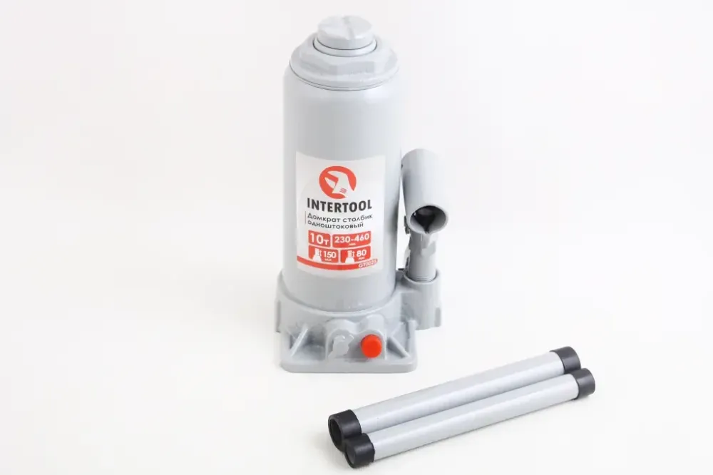 Домкрат гідравлічний 10 т 230-460м Intertool з передохр. клапаном Вінниця - фото 1