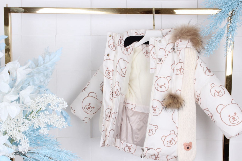 Детская зимняя куртка на девочку с натуральным мехом на холофайбере 86 Николаев - изображение 2