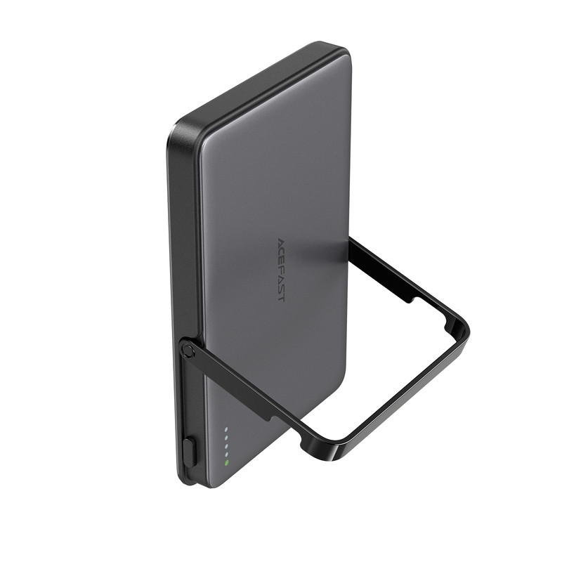 Павербанк 5000 mAh ACEFAST M16 PD 18W швидка зарядка магнітна бездротова ультратонкий підставка чорний power bank повербанк Одеса - фото 6