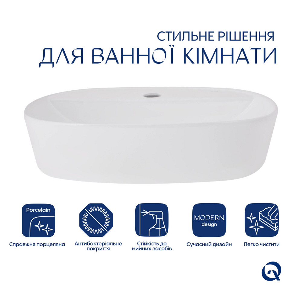 Комплект Qtap Scorpio: Раковина накладная овальная 500x380x120 мм White + Донный клапан PU02 Киев - изображение 13