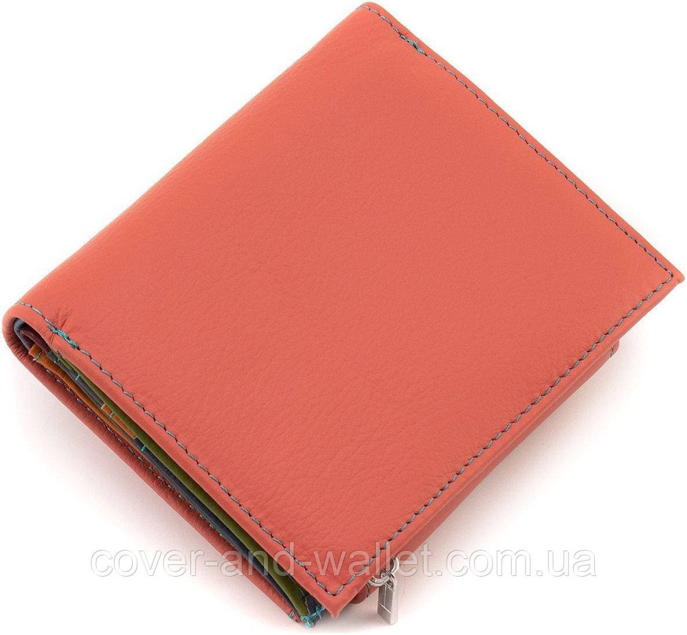Невеликий жіночий гаманець коралового кольору з монетницею ST Leather Київ - фото 3