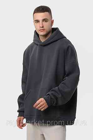 Худі оверсайз чоловіче утеплене RAY OVERSIZE темно-сіре (U0404M-Dark Grey) Київ