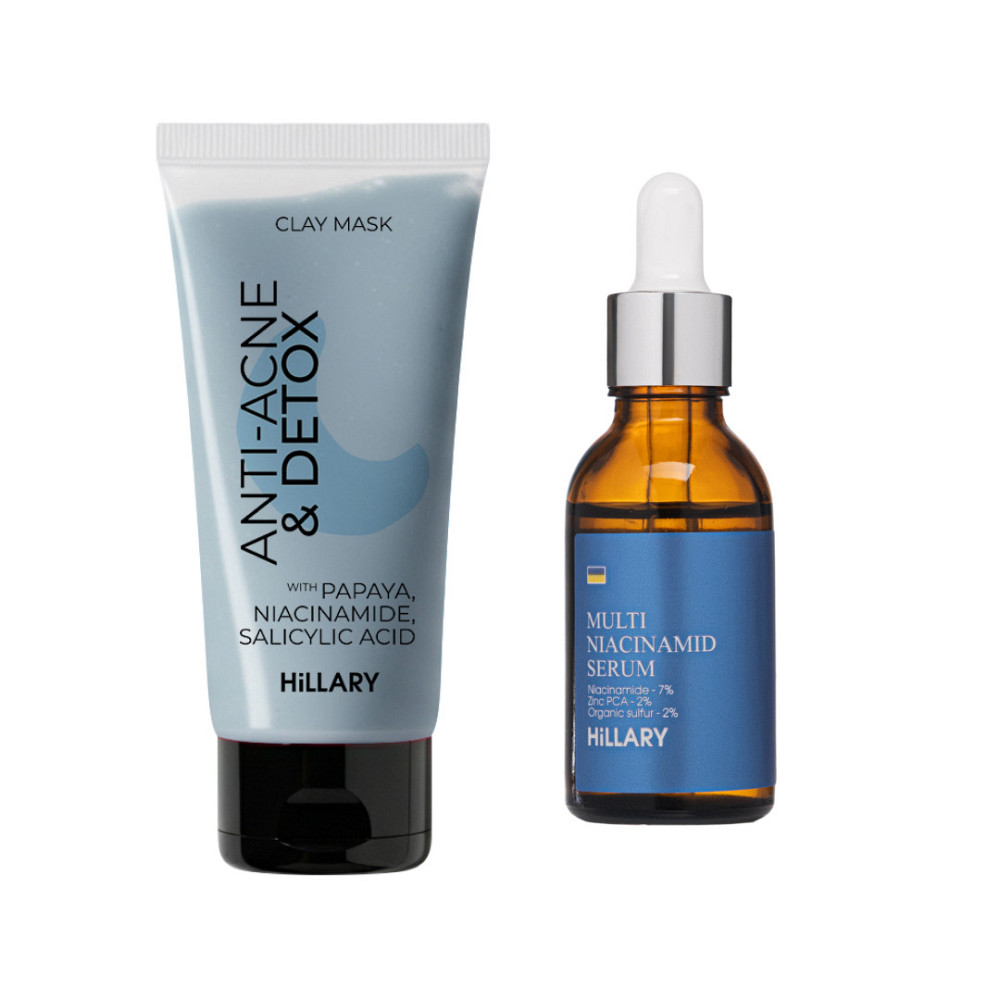 Набір для очищення та боротьби з акне Hillary Anti-Acne & Detox Skin Set Київ - фото 1