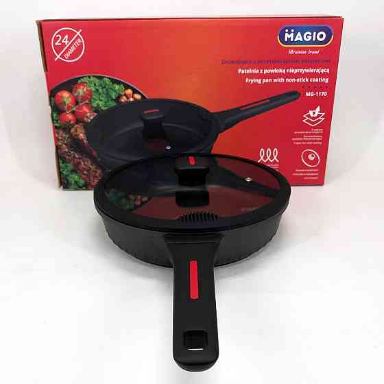 Сковорода якісна на плиту Magio, Сковорода зручна на кухню з товстим дном DU-33 Івано-Франківськ