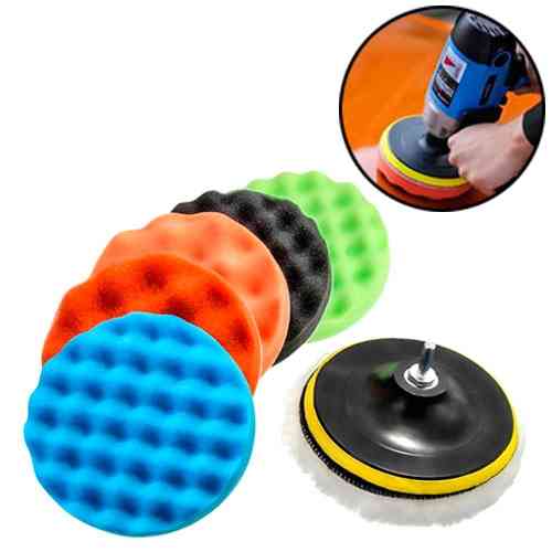 Набор насадок для полировки авто 6шт и шлифовальный диск 18см, на дрель Винница