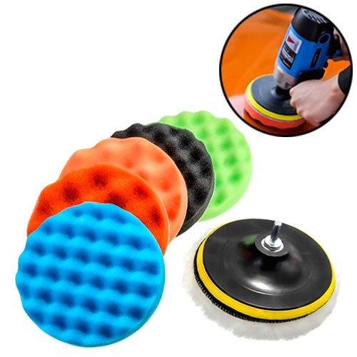 Набор насадок для полировки авто 6шт и шлифовальный диск 18см, на дрель Винница - изображение 1