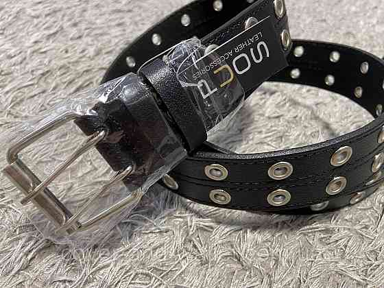 Широкий кожаный ремень с двумя отверстиями PS Leather Киев