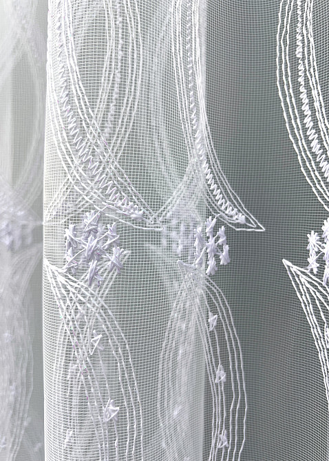 Тюль VR-Textil 2016т Фатин з вишивкою та люрексом Холодний білий 400х270 см (42-1089) Київ - фото 5