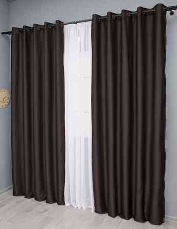 Комплект штор на люверсах VR-Textil Midnight № 1678ш 150х270 см 2 шт Венге (37-0218) Киев