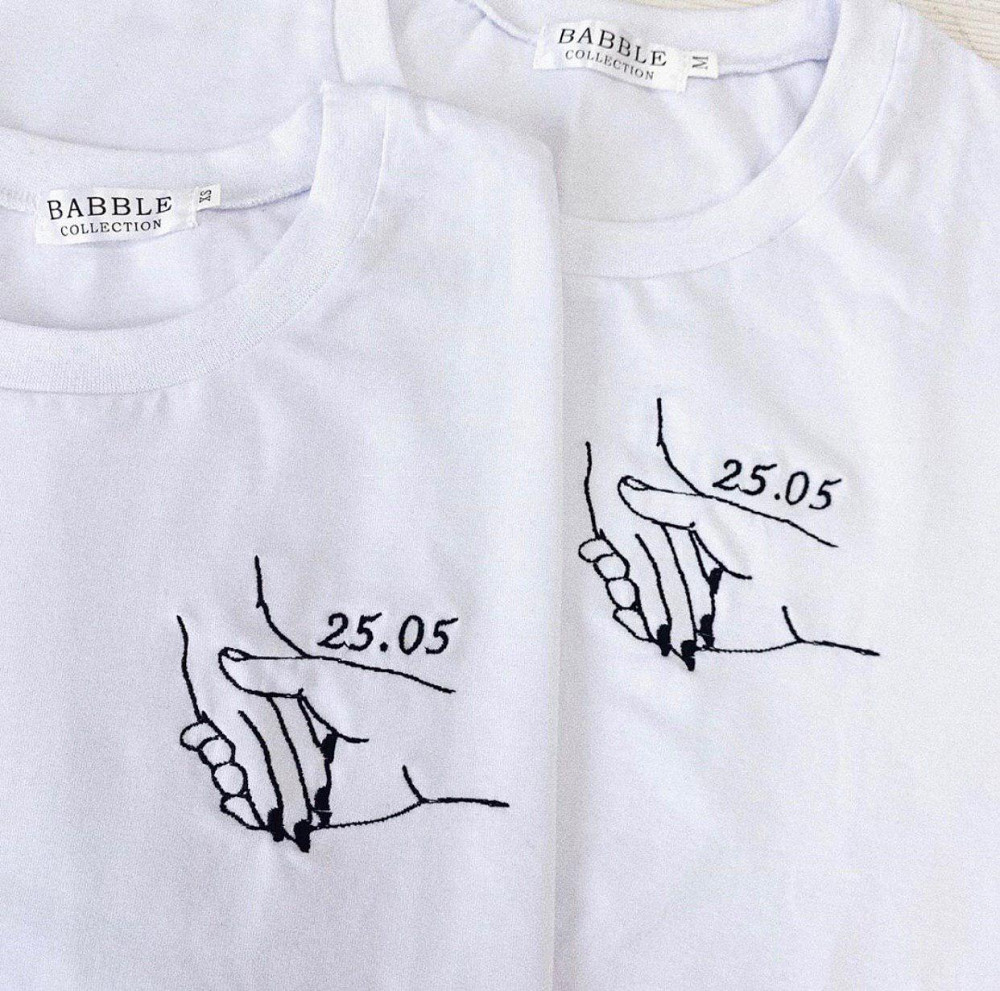 Білі Парні футболки для хлопця та дівчини з індивідуальними датами Чернівці - фото 1