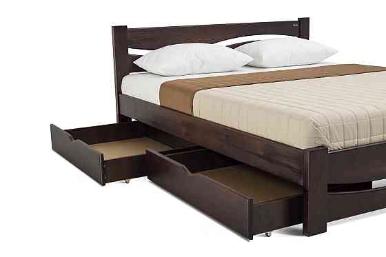 Дерев'яне двоспальне ліжко Волона. 160х200, Сосона, Сірий Харків