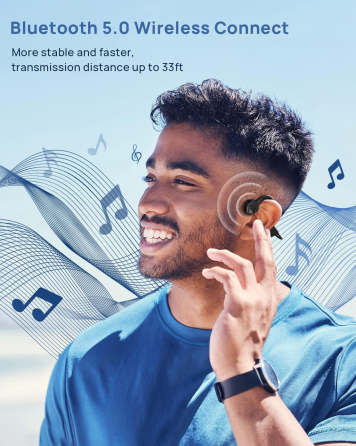 Беспроводные наушники с костной проводимостью Bluetooth 5.2, Open-Ear, до 8 часов, микрофон, IP54, 25 г, для спорта Киев