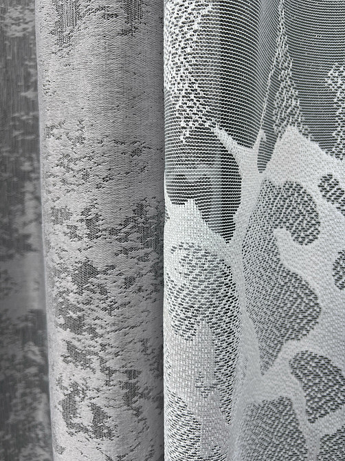 Комплект штор VR-Textil Жакард Мармур 200х270 2шт і Тюль 500х270 1668ш-1529т Сірий з білим 71-183/6 Київ - фото 5