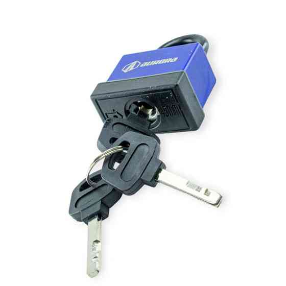 Замок навісний "дужка" 44 мм, фінський ключ 3 шт, гумовий, пластик Мукачево