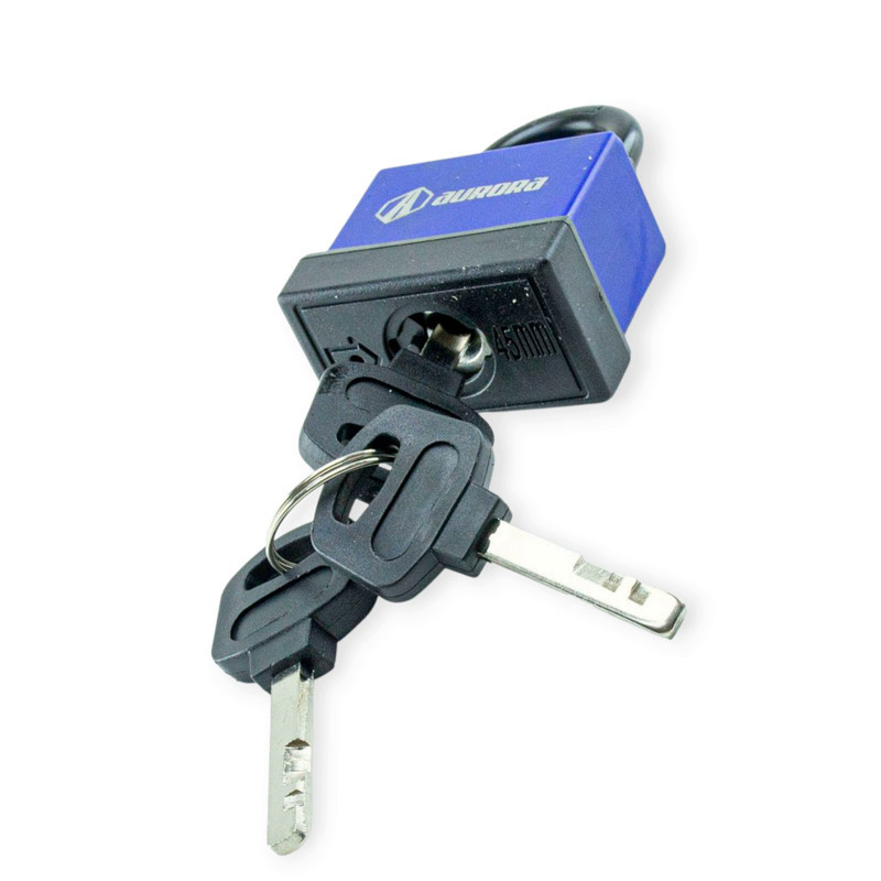 Замок навісний "дужка" 44 мм, фінський ключ 3 шт, гумовий, пластик Мукачево - фото 1