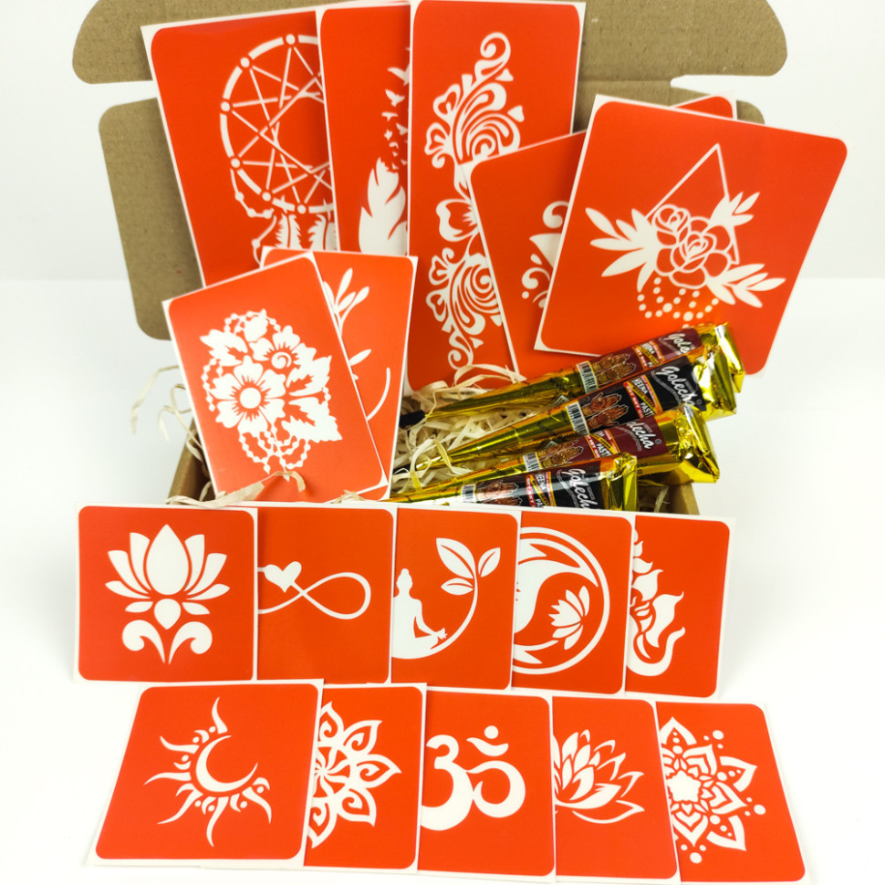 Набор хны с трафаретами для био-тату №6 henna-set-06 Винница - изображение 2