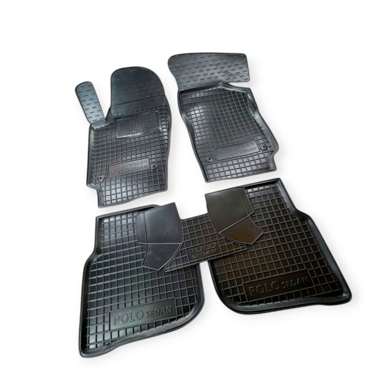 Килимки салону автомобіль Фольцваген Polo (2010-) седан, борт 2,5 см, з перемичкою Мукачево - фото 1