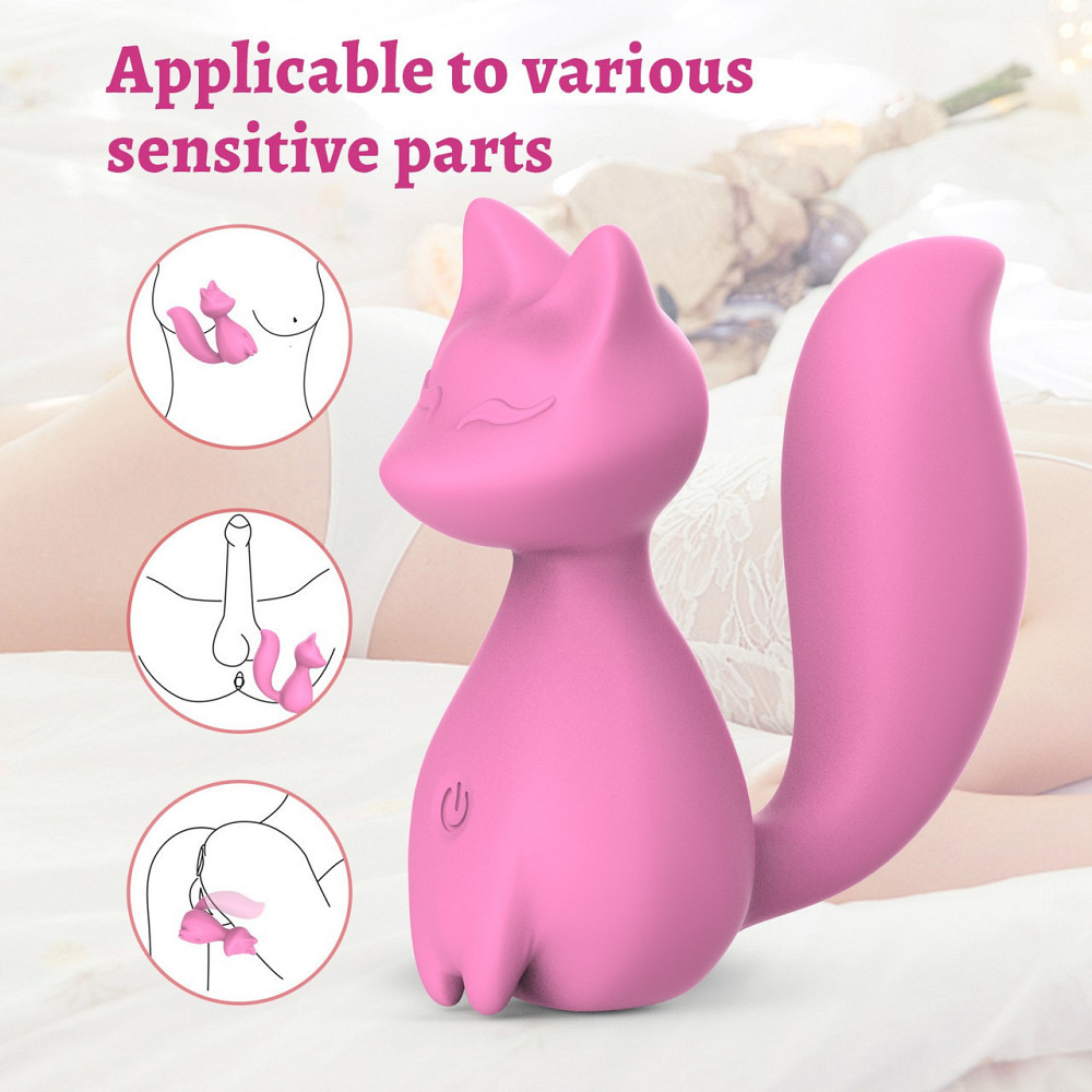 Мини-вибратор клиторальный Every Night Toys Doris в форме лисы светло-розовый, 10 режимов вибрации Sex Aura Киев - изображение 2