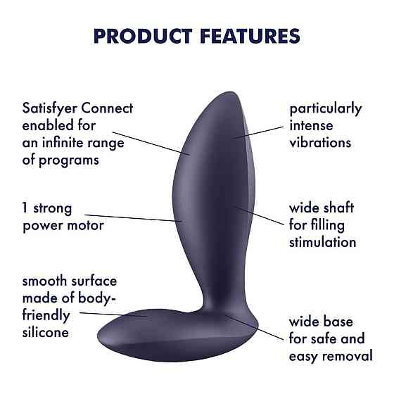 Анальна смарт-пробка з вібрацією Satisfyer Power Plug, дуже потужна Sex Aura Київ
