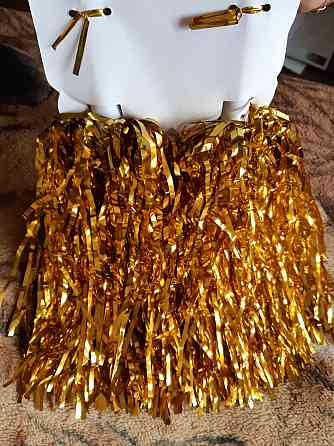 Помпоны для черлидинга детские 2 штуки 31 см золотистый Киев