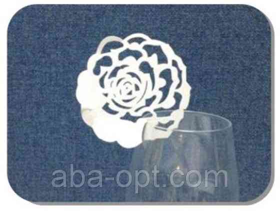 0393 Декор паперовий ажурний для келихів у формі трояндочки (уп 20 шт) Одеса