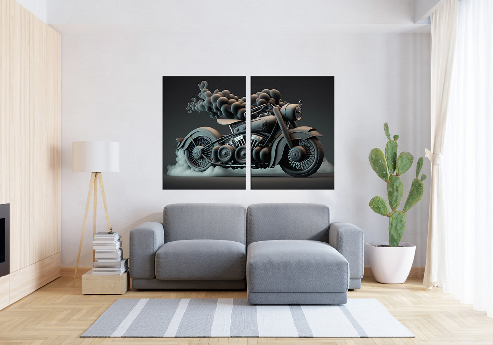 Модульна картина у вітальню/ спальню  Мотоцикл   TLV-2_137 70x102 см Київ - фото 3