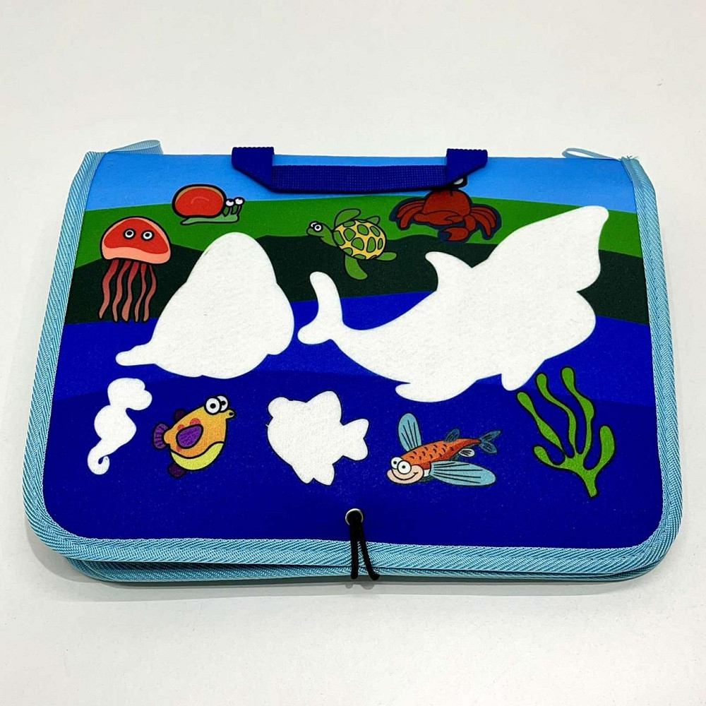 Сумочка розвиваюча тканинна з навчальними елементами Блакитна (C60512) Чернігів - фото 7