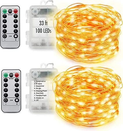 Світлодіодні гірлянди Koopower Basic 100 LED 10 м, тепле біле світло, прозорий провід, 8 режимів Дніпро - фото 1