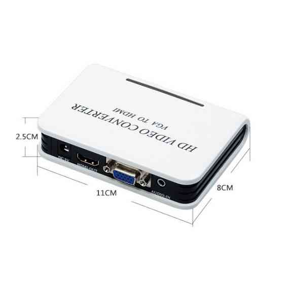 Перехідник VGA 15F --> HDMI M v1.3, Jack 3.5 мм, пластик, білий RTL (S0062) Київ
