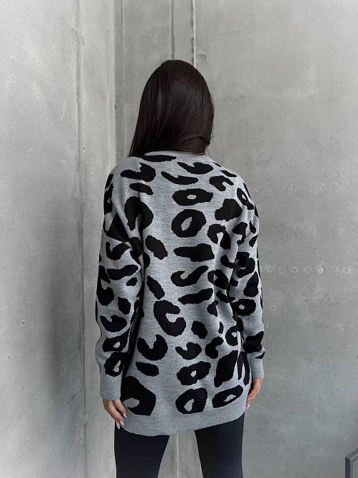 Жіночий принтований затишний оверсайз светр в'язка Одеса - фото 7