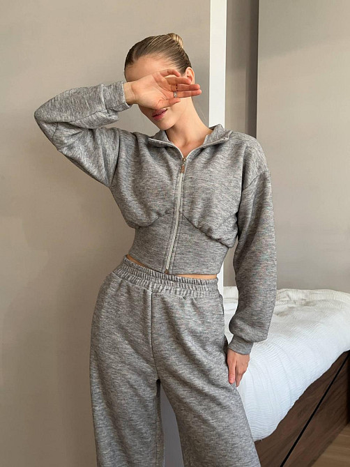 Жіночий теплий прогулянковий костюм із турецької ангори Меланж, 46/48 Одеса - фото 1