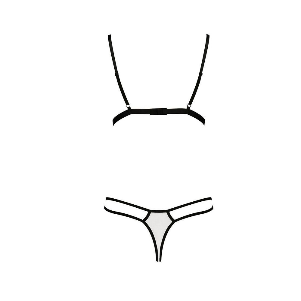 Комплект білизни Passion ORIHIME SET L/XL, white, стрепи, ліф і трусики Sex Aura Київ - фото 4