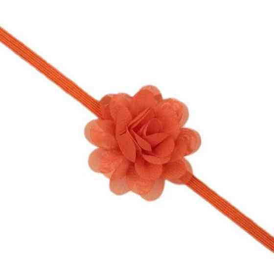 Детская повязка на голову с шифоновым цветком one size оранжевый Киев