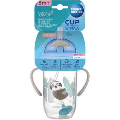 Поильник-непроливайка Canpol babies Exotic Animals с трубочкой и утяжелителем 270 мл Серая (56/606_grey) Винница
