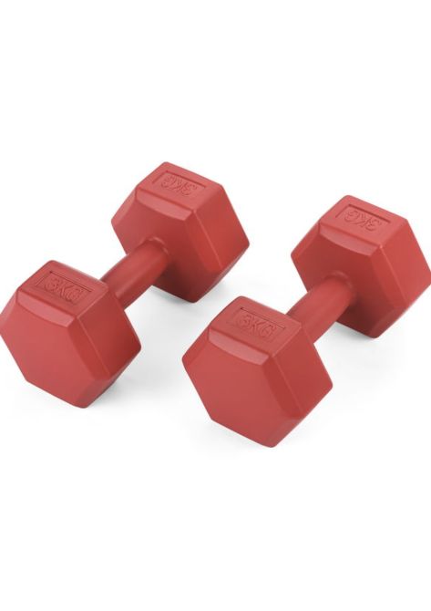 Гантелі для фітнесу композитні Gymtek 2х3кг червоний Киев - изображение 1