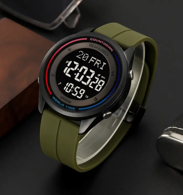 Годинник чоловічий наручний спортивний Skmei 2412 силіконовий з магнітною застібкою (Зелений) Вінниця - фото 4