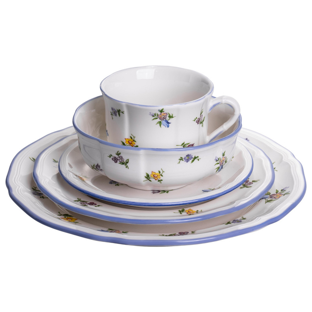 Столовий набір посуду тарілок і чашок 32 предмети на 6 персон Retro Floral порцеляновий, обідній столовий сервіз тарілок YY78-9A Київ - фото 6