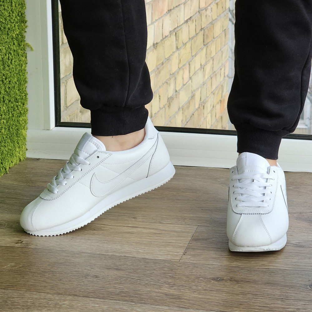 Мужские Термо Кроссовки Nike Cortez Белые Кожаные Найк Еврозима (размеры: 43,44,45,46) Видео Обзор Днепр - изображение 8
