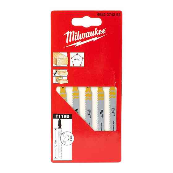 Полотна для лобзика T119B MILWAUKEE, 50 мм/крок зуба 2,0 мм, (5 шт.), (деревина) Одеса