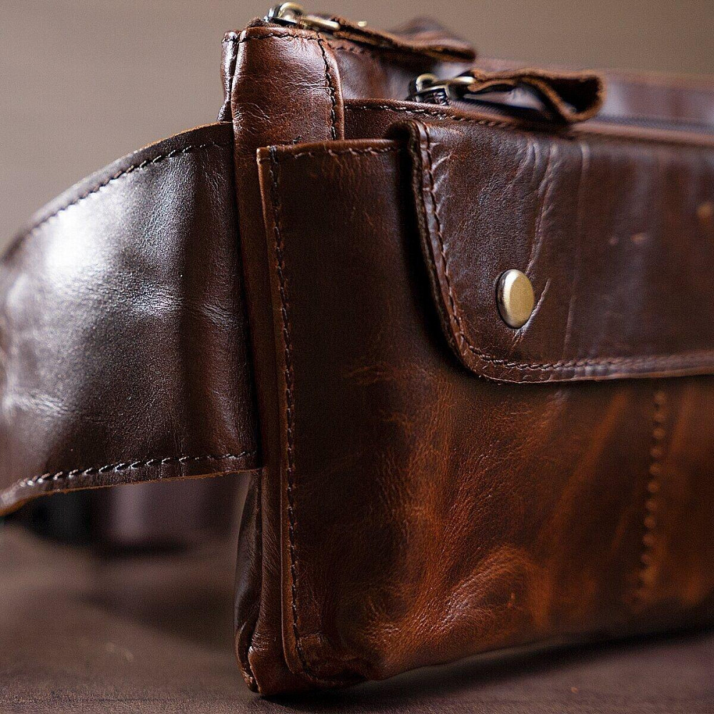 Поясная cумка мужская Vintage 14815 Коричневая Киев - изображение 9