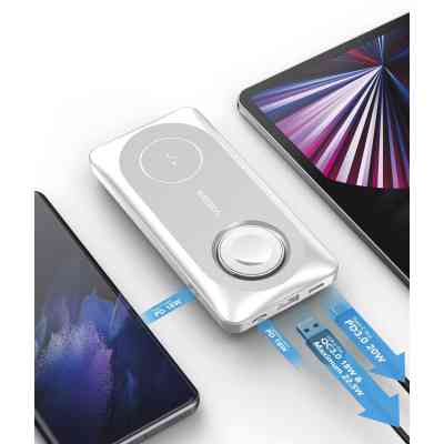 Батарея универсальная YENKEE 10000mAh, PD, 22,5W, 3in1, Qi Wireless, white (YPB 510 / 37000006) Винница