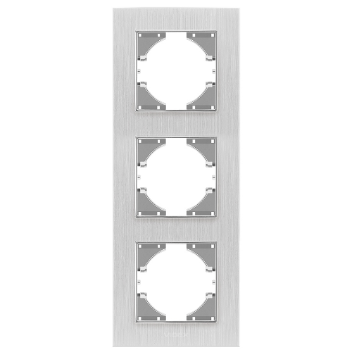 BINERA сріблястий алюміній Рамка вертикальна 3-а Videx Житомир - фото 1