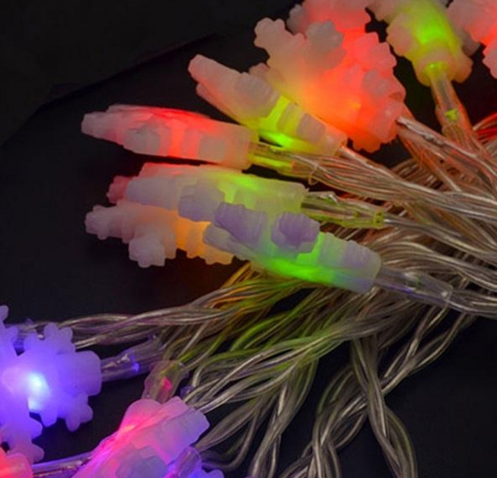 Світлодіодна новорічна гірлянда "Сніжинки" 20 LED, 5м + перехідник, 220V Київ - фото 3