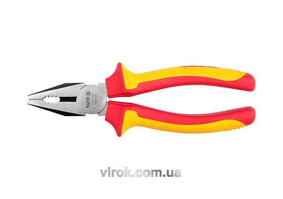Плоскогубці комбіновані електромонтажні YATO з ізоляцією 1000 V; l= 180 мм [6/36] Одесса